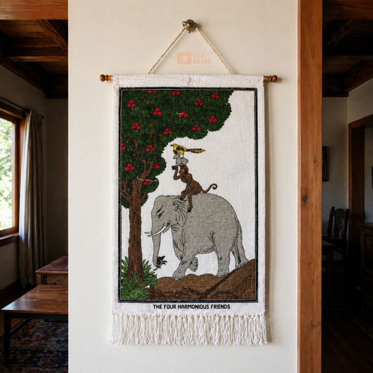 Four Harmonious Friends (Jute Wall Hanging)