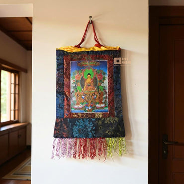 Gautama Buddha - Brocade Computer Canvas Printed Thangka