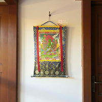 Green Tara - Brocade Computer Canvas Printed Thangka