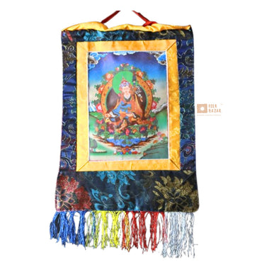 Guru Padmasambhava - Brocade Computer Canvas Printed Thangka