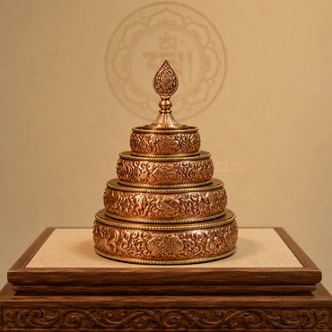 Hand Carved Copper Mandel (Mandala)
