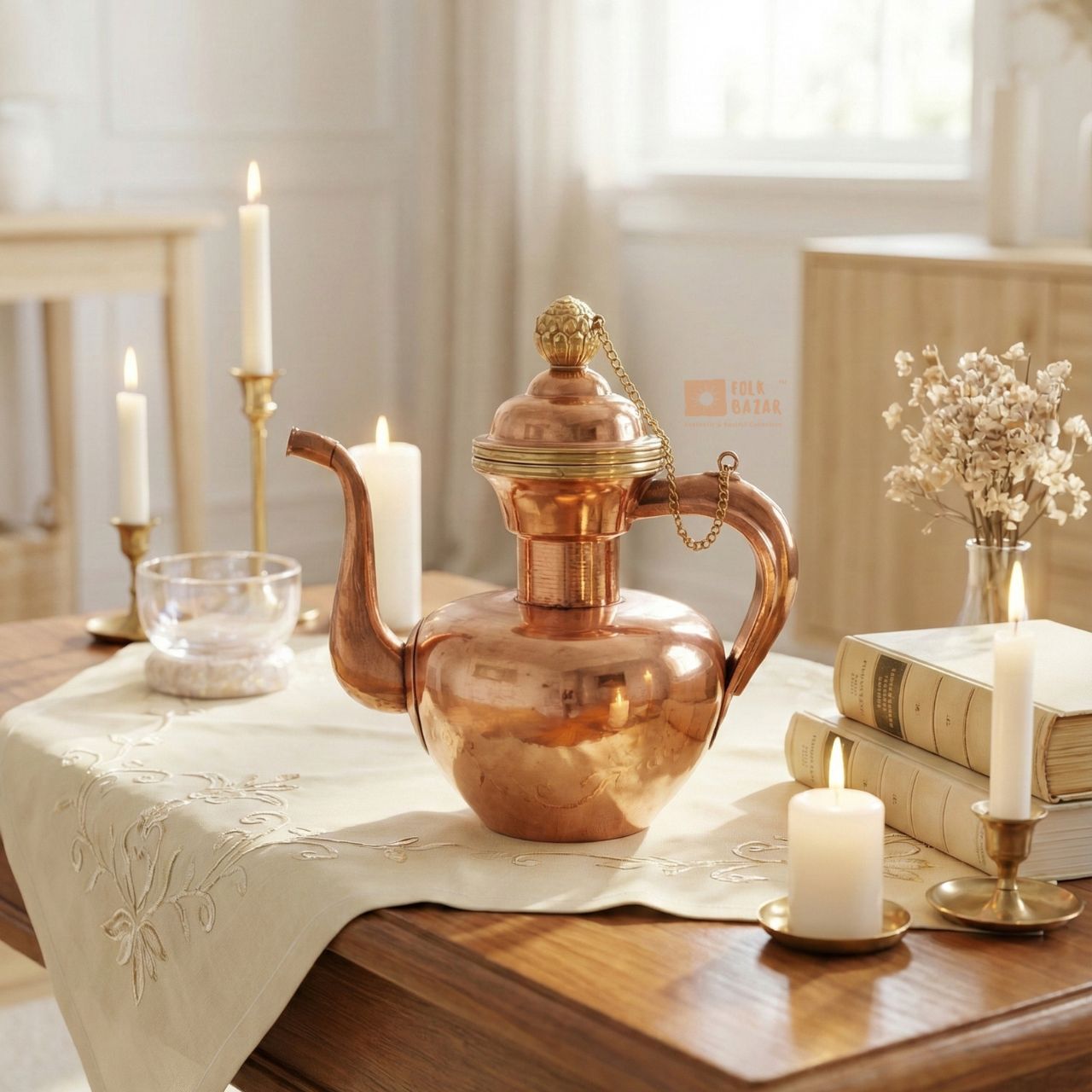 Handcrafted Traditional Round Copper Kettle