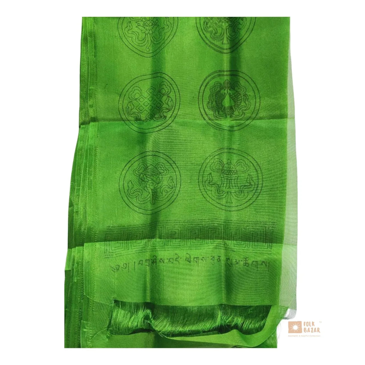 Mulit-color Eight Lucky Signs Printed Khadag (1 Bapcha - 4 pcs)