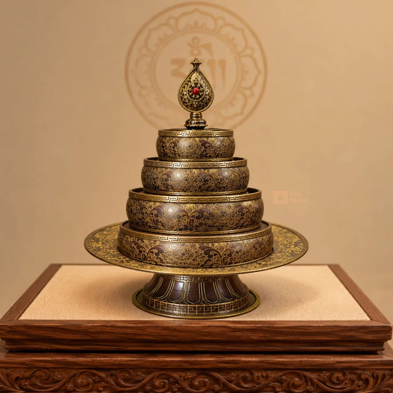 Copper Carving in Antique Finishing Mandel (Mandala)