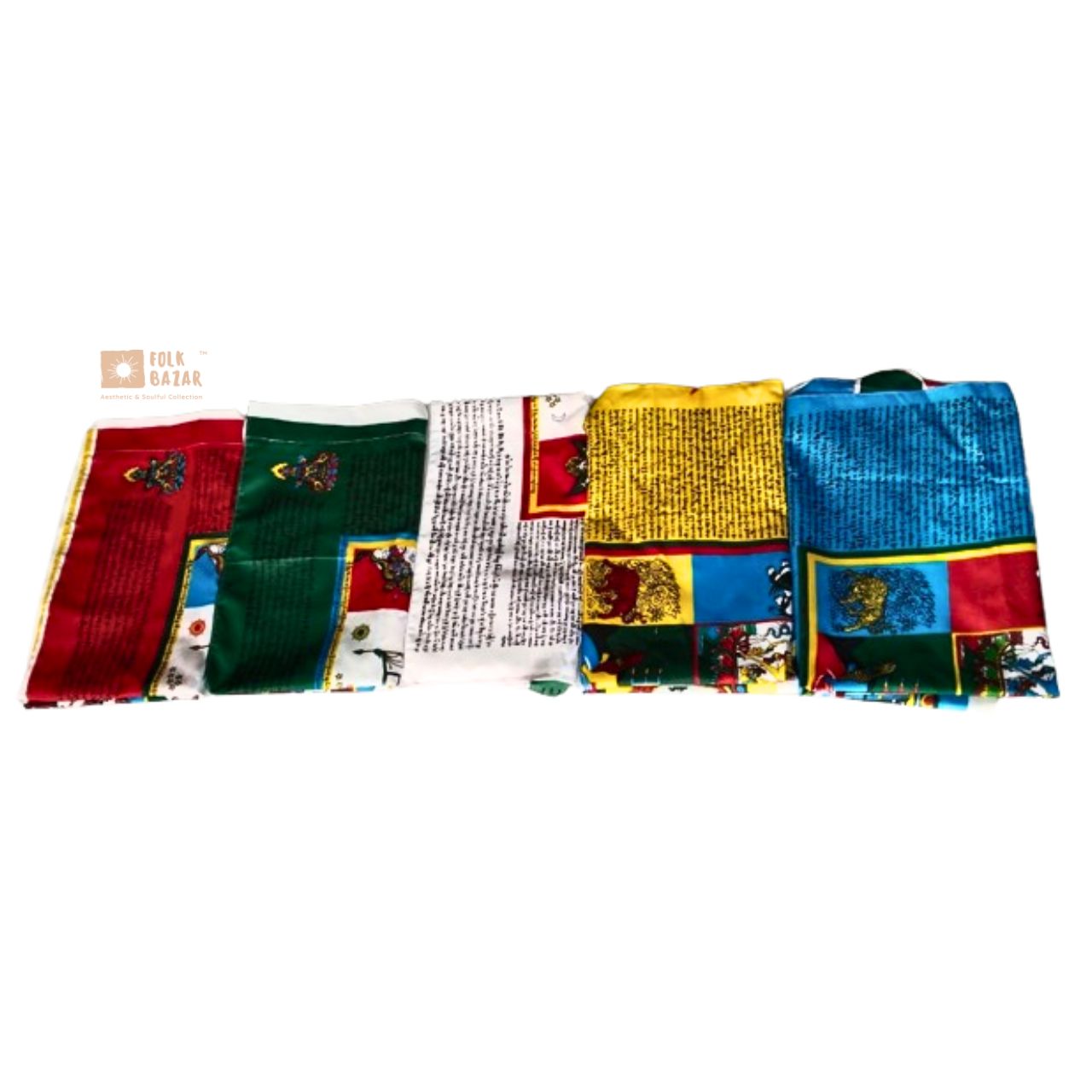 Multi Coloured Dhambla Vertical Prayer Flag (Set of 5)