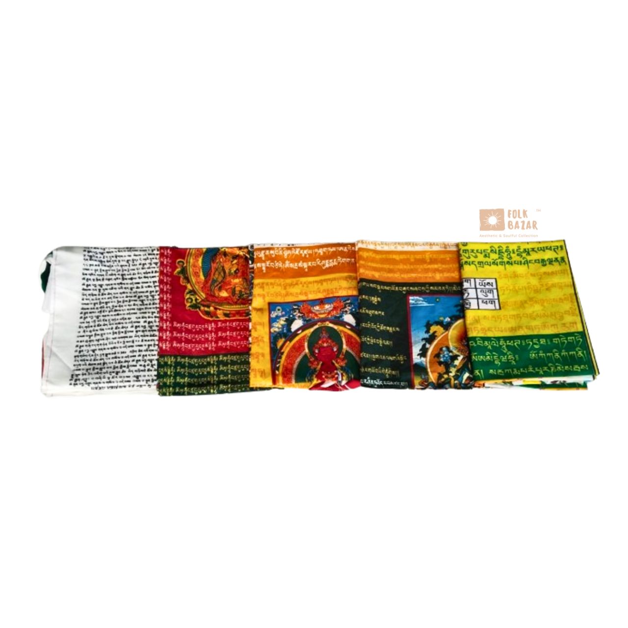 Multi Coloured Dhambla Vertical Prayer Flag (Set of 5)
