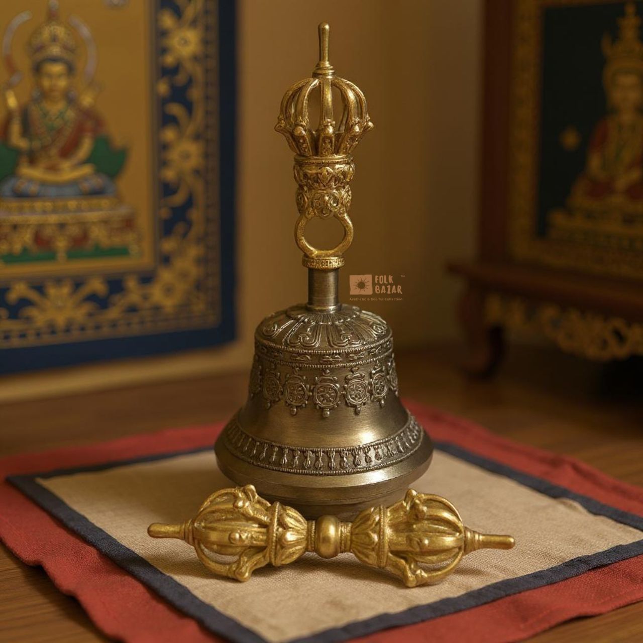 Nine Legs Alloy Special Bell and Dorjee