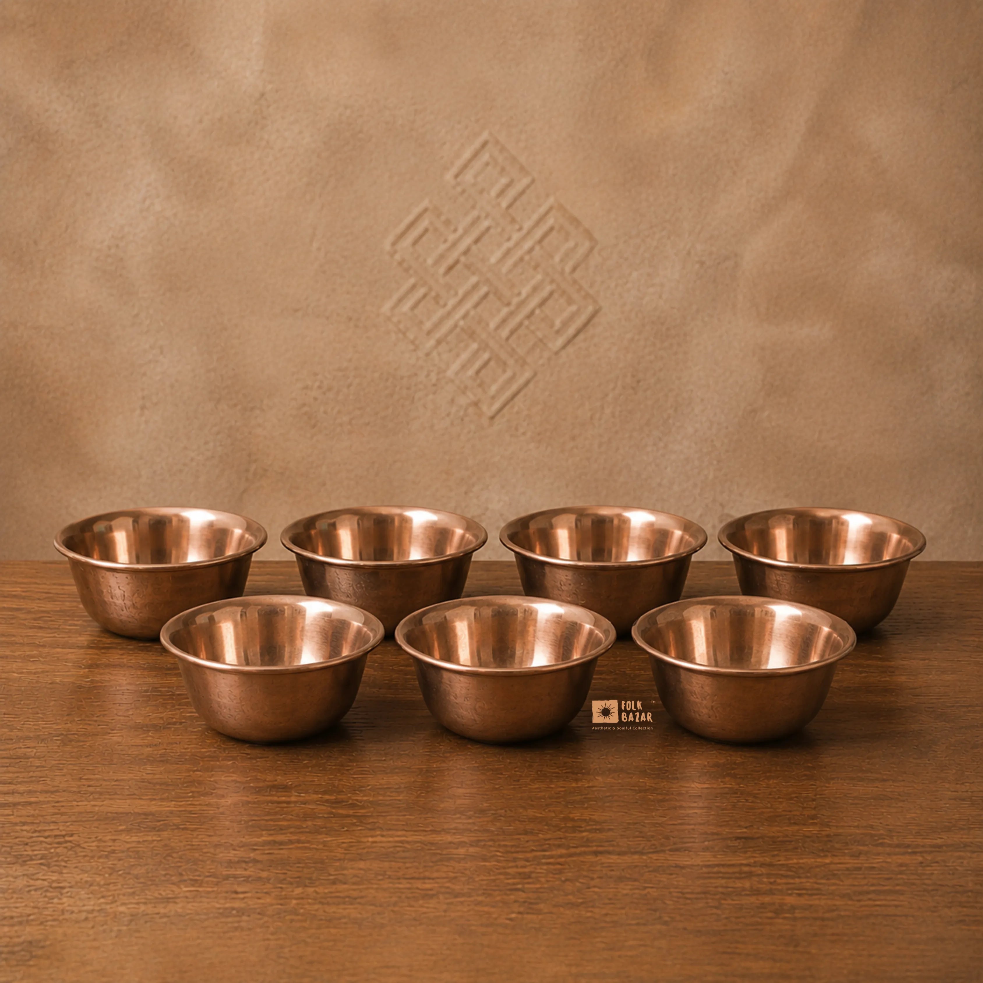 Plain Copper Ting (Offering bowl) (Set of 7)