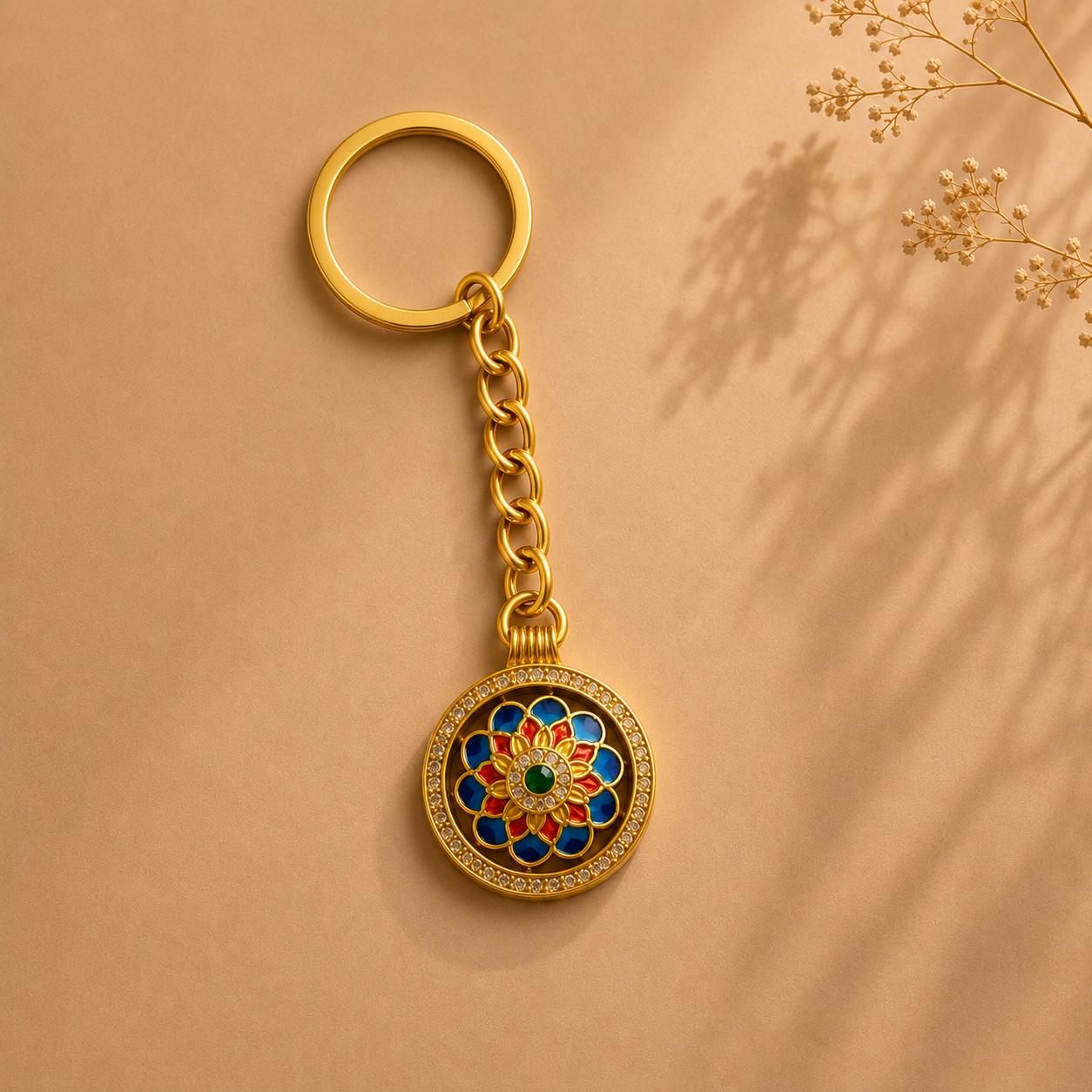 Rotating Om Mane Padme Hum Keychain