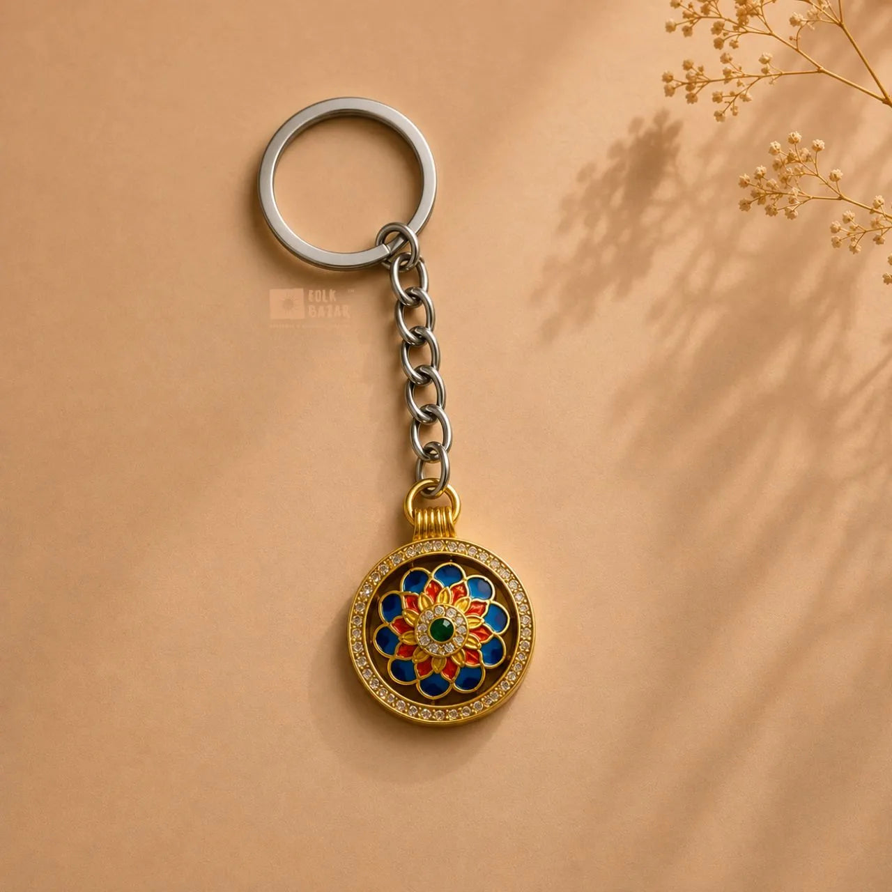 Rotating Om Mane Padme Hum Keychain