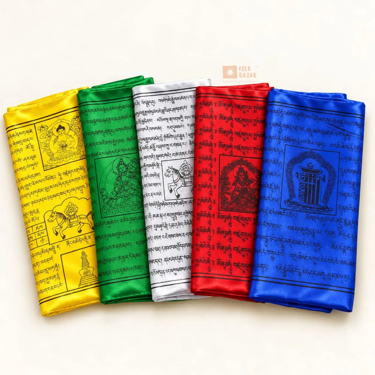 Satin - Tibetan Vertical Prayer Flags (for Bamboo)