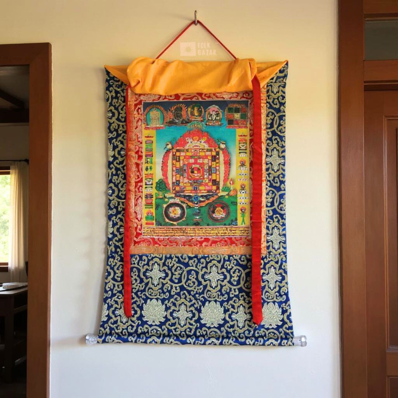 Shiva Khorlo - Brocade Computer Canvas Printed Thangka