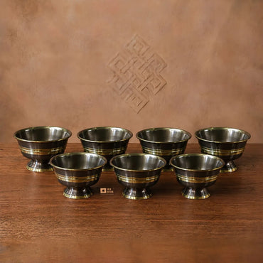 Special Brass Ting (Offering Bowl) with Base (Set of 7)