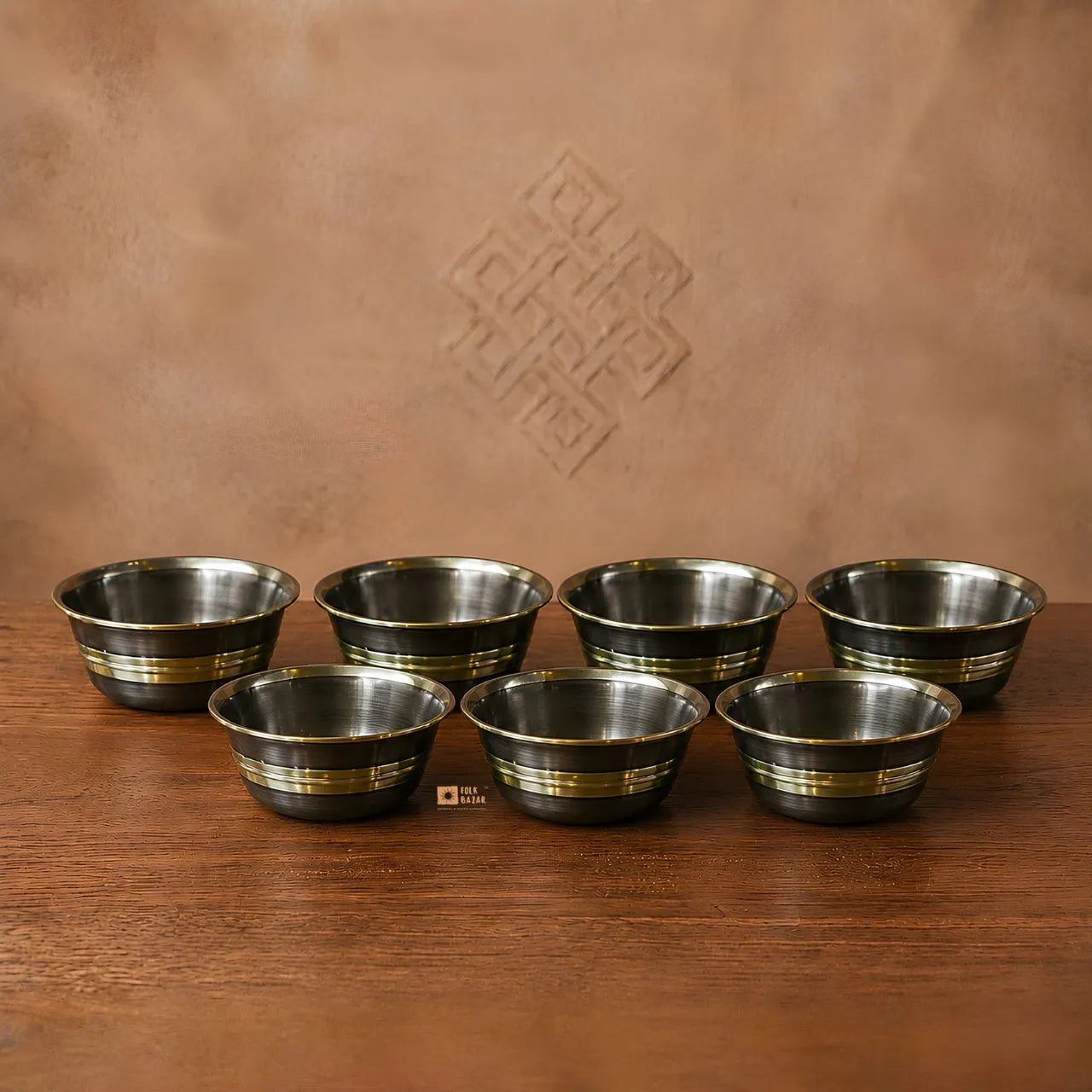 Special Brass Baseless Ting (Offering Bowl) (Set of 7)