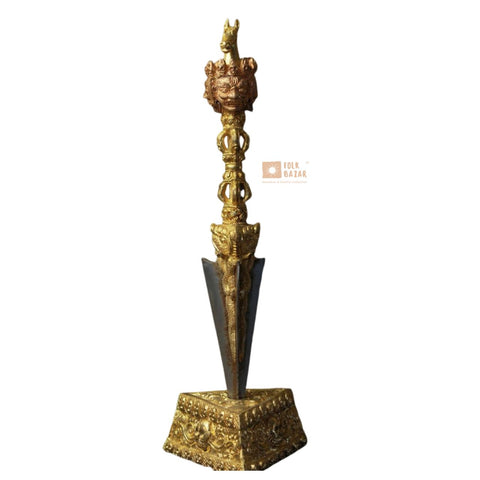 Super Fine Carved Phurba with Stand