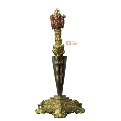 Super Fine Carved Phurba with Stand
