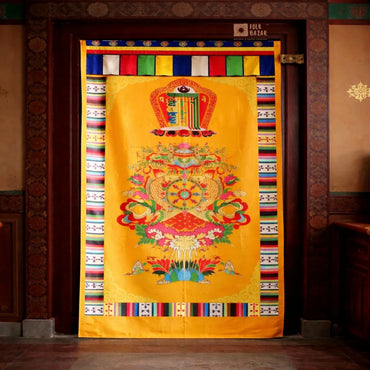 Eight Lucky Signs Printed Door Curtain