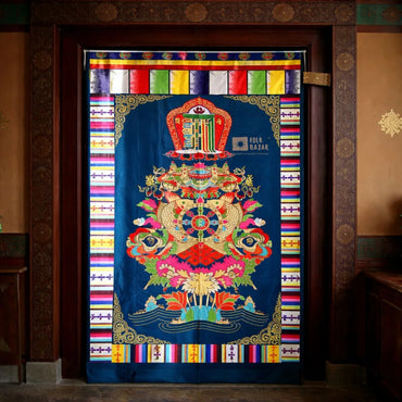 Eight Lucky Signs Printed  Door Curtain
