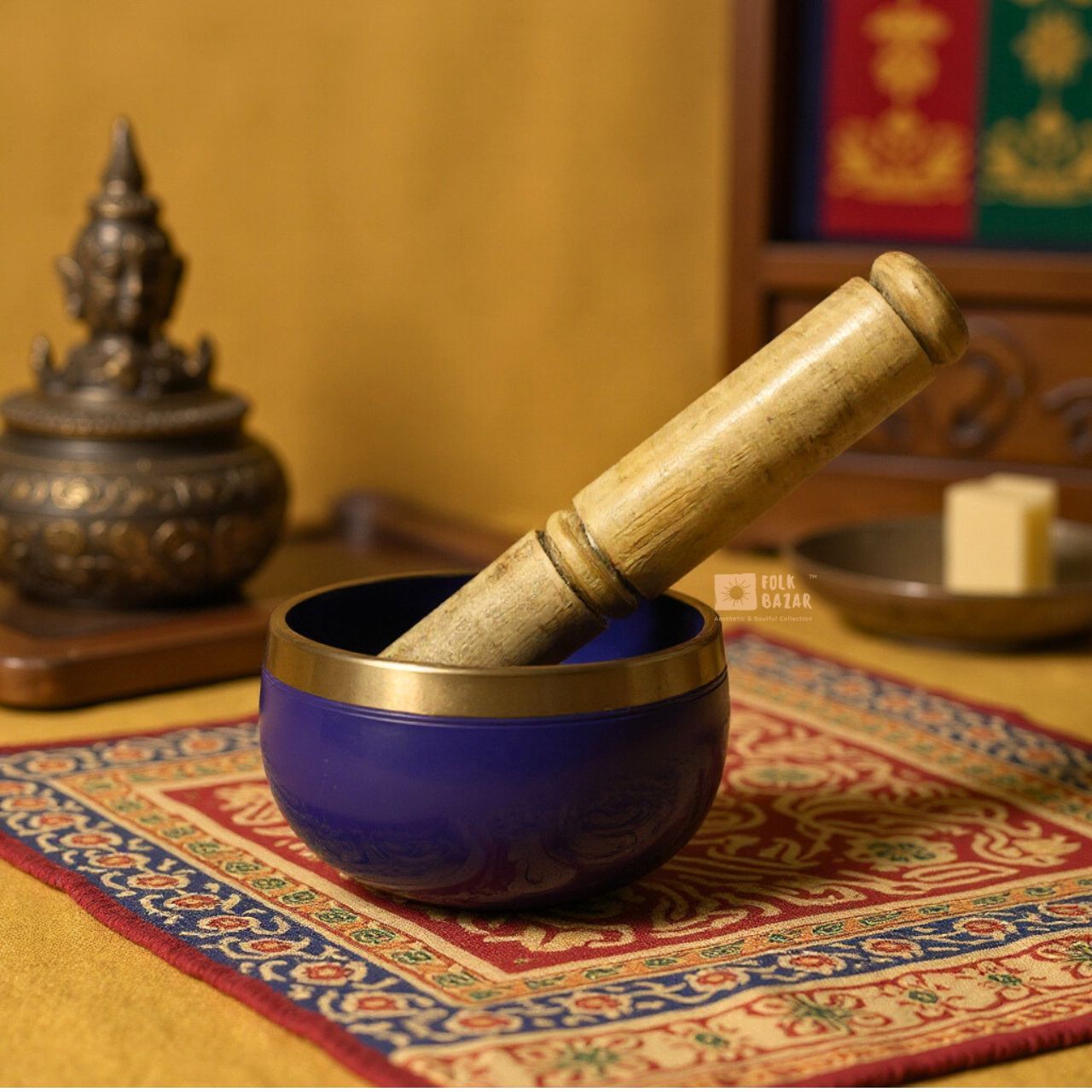 Tibetan Colorful Singing Bowl Set
