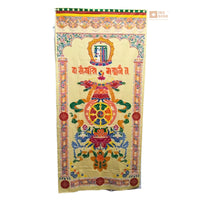 Tibetan Buddhist Eight Lucky Signs Printed Cotton Door Curtain