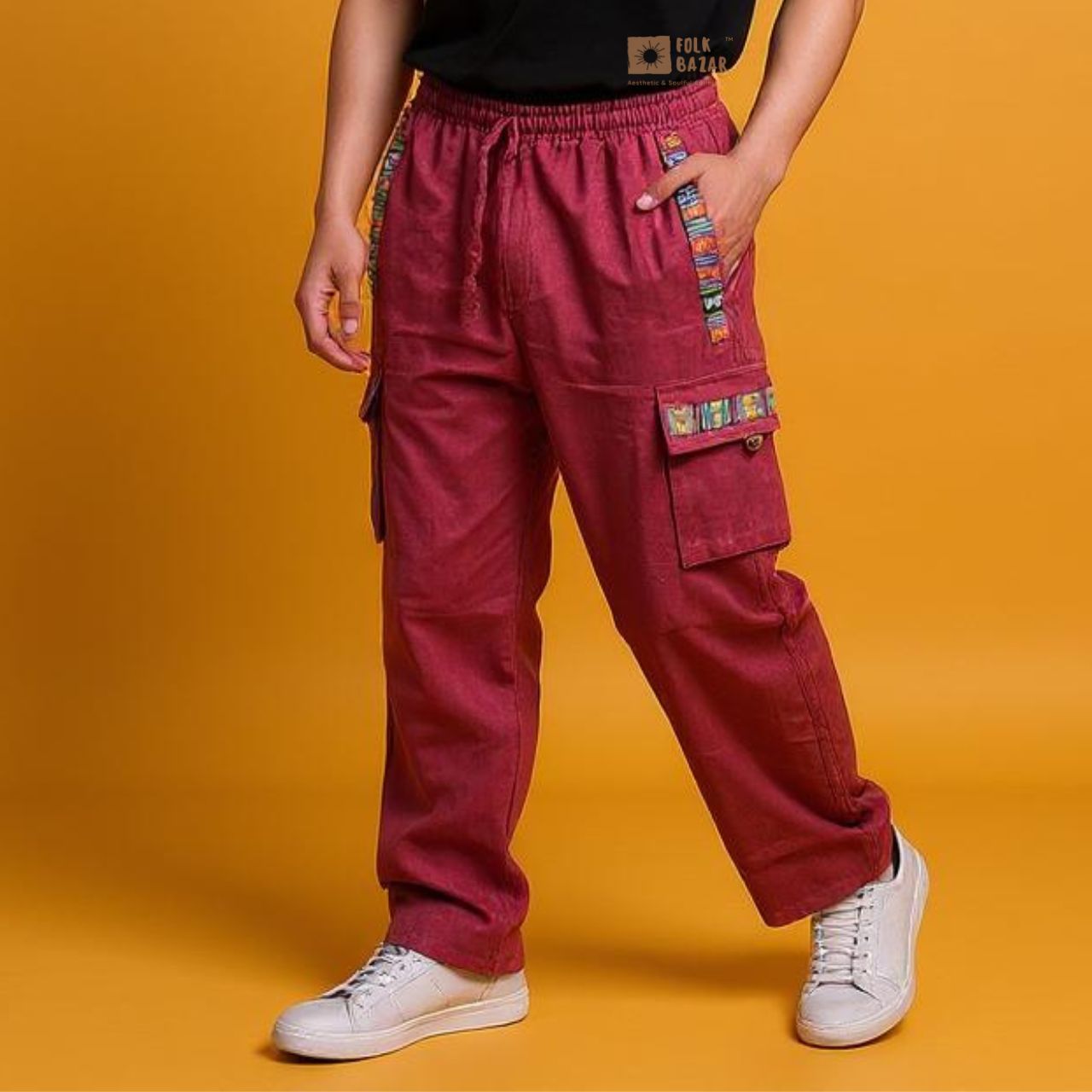 Unisex Maroon Cargo Pant