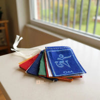 Velvet Om Mani Padme Hum printed Prayer Flag (for Bike/ Scooty)