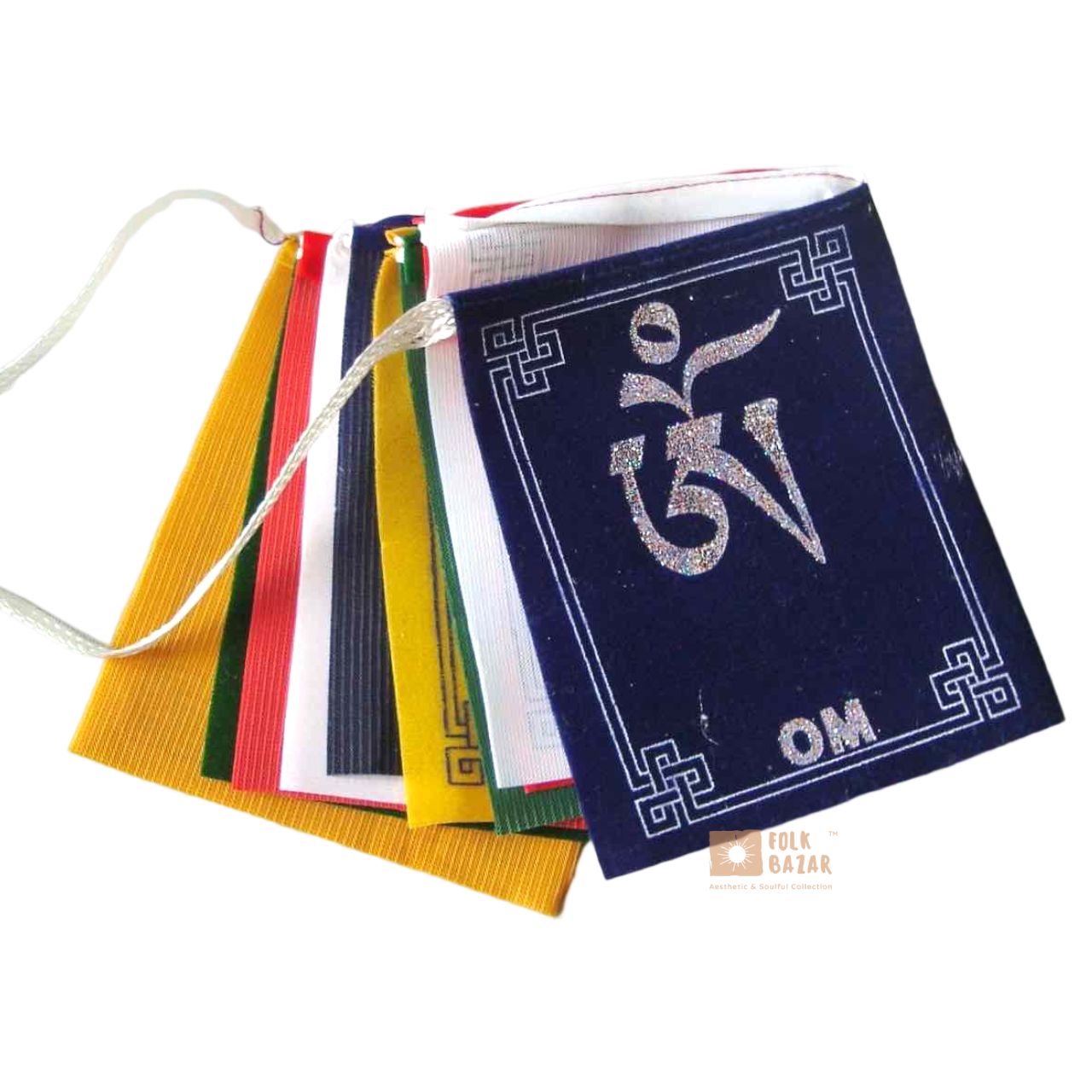 Velvet Om mani padme hum printed Prayer Flag (for Car/ Doors)