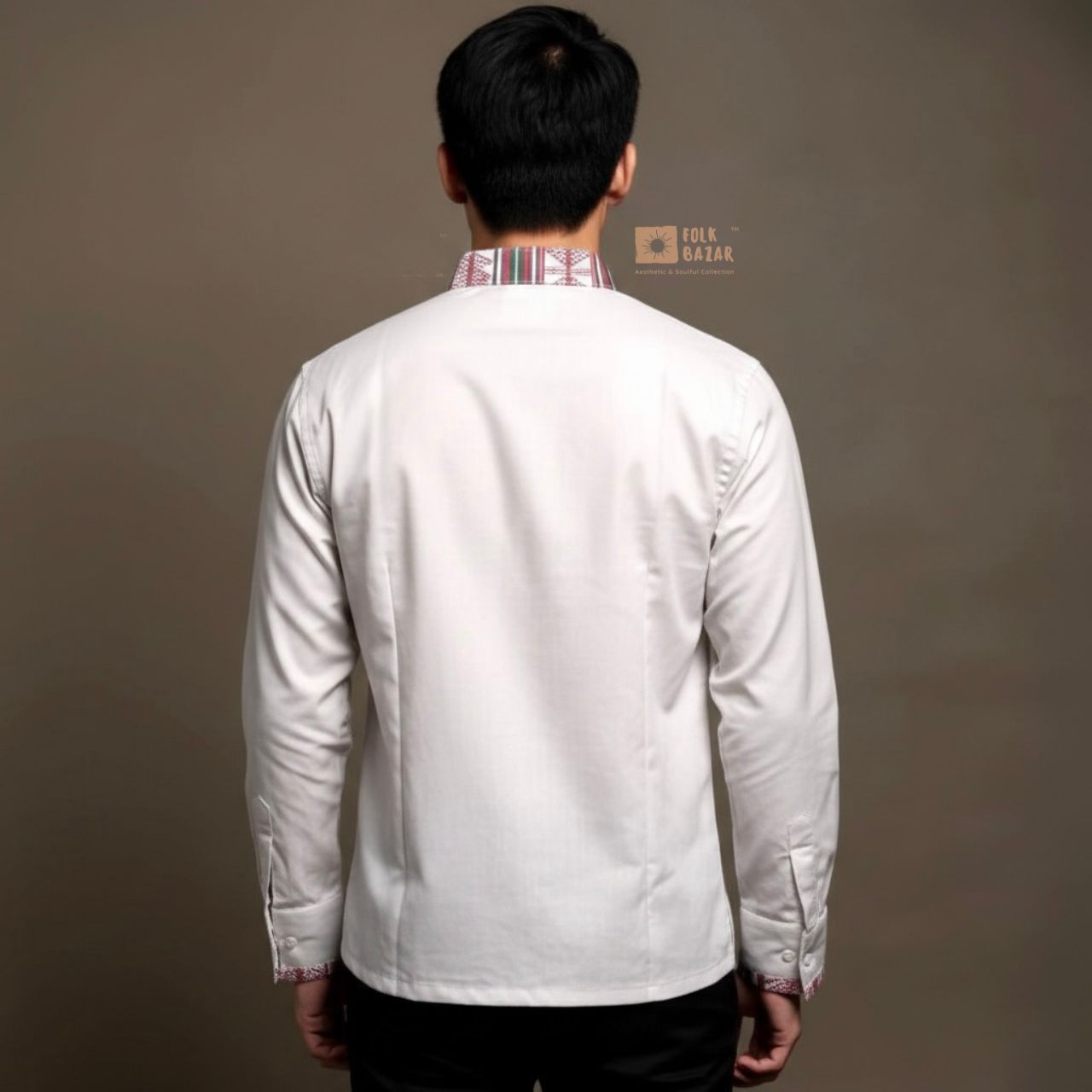 White Cotton Khenja Shirt