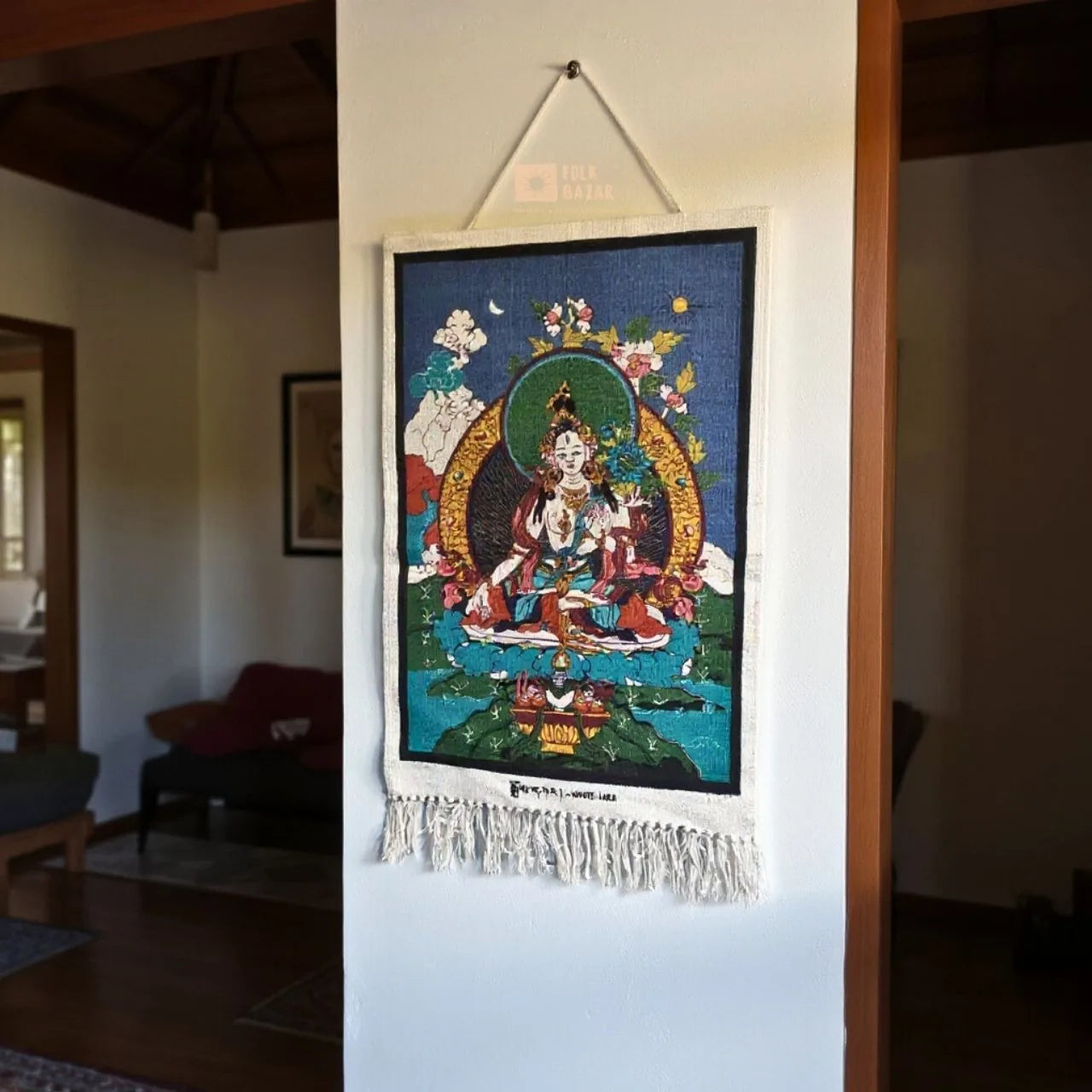White Tara (Jute Wall Hanging)