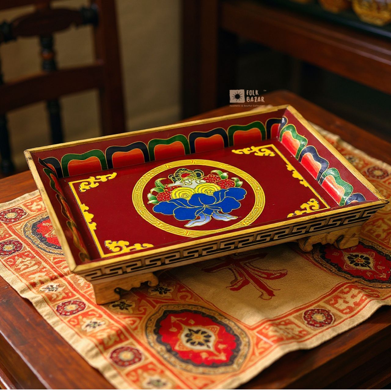 Wooden Colourful Tray
