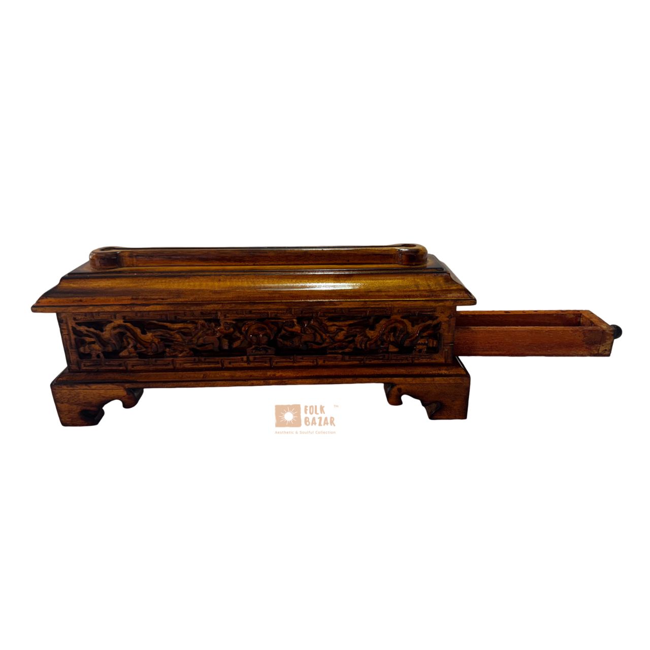 Wooden Incense Burner with Lid