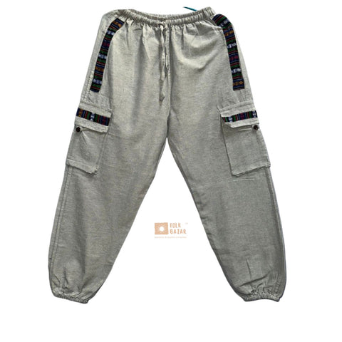 Cotton Joggers - Grey (with Cargo pockets)