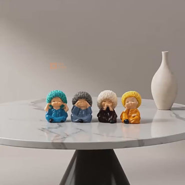 Set of 4  Monk Figures