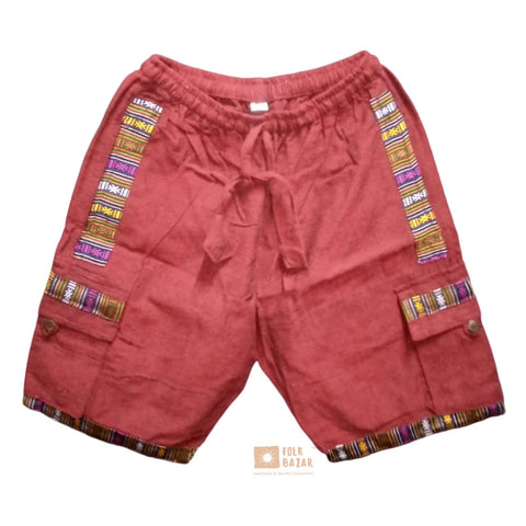 Cotton Shorts - Red (with extra pockets)