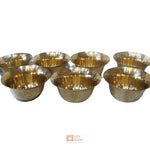 Carved Brass Baseless Ting (Offeringbowl) (Set of 7)