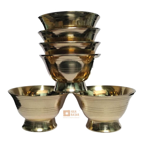 Brass Ting (Offeringbowl) with Base (Set of 7)