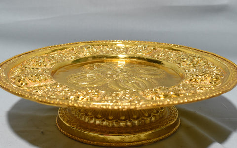 Fine Carved Copper Plate with Gold Colour Polish for Mandels