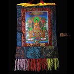 Gautama Buddha - Brocade Computer Canvas Printed Thangka