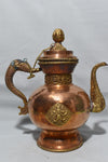 Hammered Round Copper And Brass Kettle