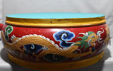 Handmade Wooden Painted Dhangro (Nga Drum) with Foldable Handles & Sung Inside
