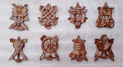 Wooded Polished Tashi Tagye Signs