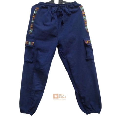 Cotton Joggers - Blue (with Cargo pockets)
