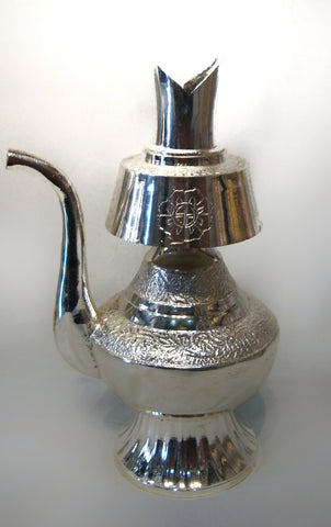 Brass Bhumpa with Silver Colour Polish