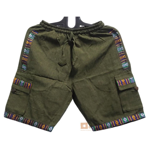 Cotton Shorts - Green (with extra pockets)