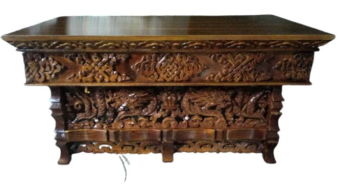 Tibetan Wooden Hand Carved Altar Table (Snow lion)